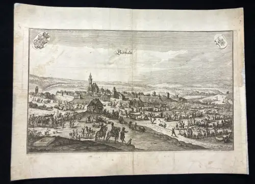 Merian, Mattheus( 1593- 1650) Kupferstichkarte von Buttstädt in Thüringen 27x38