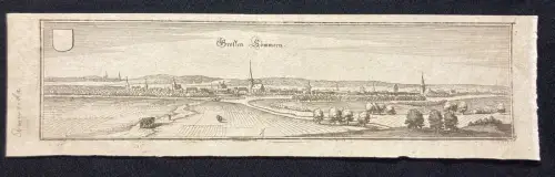 Merian, Mattheus( 1593- 1650) Kupferstichkarte von Grössen, Sömmern in Thüringen