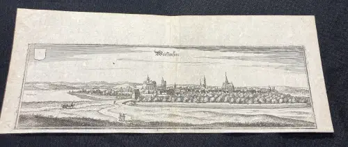 Merian, Mattheus( 1593- 1650) Kupferstichkarte Weissensee in Thüringen 14x38cm