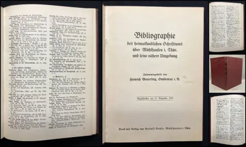 Metterling Bibliographie des heimatkundlichen Schrifttums ü. Mühlhausen i. Thür.