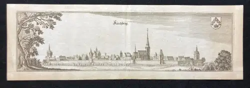 Merian Kupferstichkarte von Kirchberg(Hunsrück) in Rheinland- Pfalz um 1650
