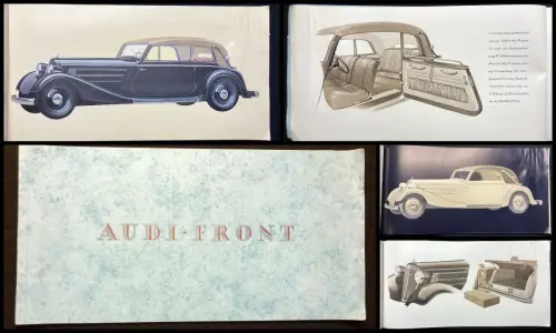 Auto Union Audi* Front Or. Werbeprospekt um 1938 Audi 225 Viertaktmotor