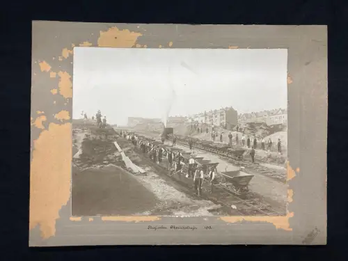 Seeber Guido( 1879- 1940) Chemnitz" Straßenbau Akazienstraße 1913" Albumin-Abzug
