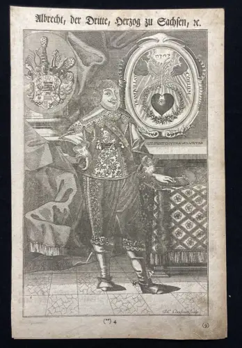 Kupferstich aus Kurfürstentitel Albrecht, der Dritte, Herzog zu Sachsen