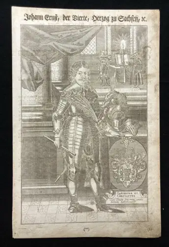 Kupferstich aus Kurfürstentitel Johann Ernst, der Vierte, Herzog zu Sachsen