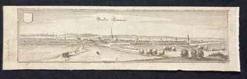 Merian, Mattheus( 1593- 1650) Kupferstichkarte von Grossen, Sömmern in Thüringen