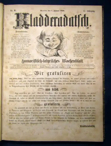 Kladderadatsch 13. Jahrgang 60. Nr. 1860 Humoristisch-satirisches Wochenblatt sf