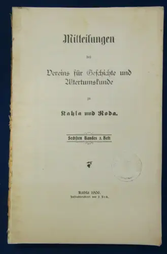 Mitteilungen d. Vereins f. Geschichte u. Altertumskunde Kahla & Roda 1906  js