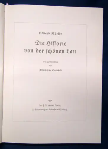 Mörike Die Historie von der schönen Lau 1936 Geschichte Antike Göttin sf