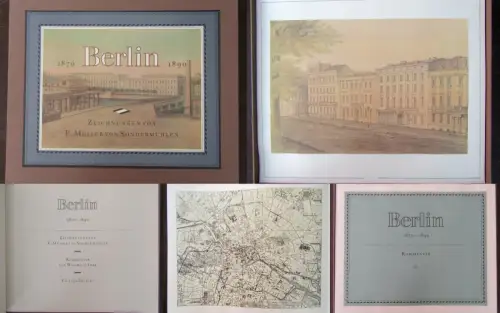 Volk Berlin 1870- 1890 Or. Kassette Kommentarbuch Zeichnungen 1986 Faksimile js