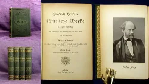 Hebbel´s Sämtliche Werke in 12 Bänden o.J. um 1890 Belletristik Klassiker mb