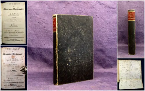 Gambs Leichtes Lehrbuch der Elementar-Mathematik 1839 Studium Wissen Technik mb