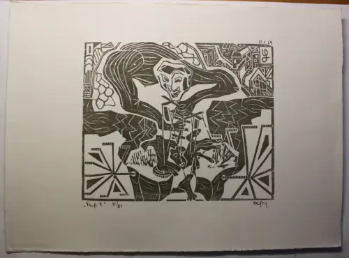 "Taufe I" 1969 Holzschnitt Linolschnitt Grafik Kunst Druck Original Nr. 25 sf