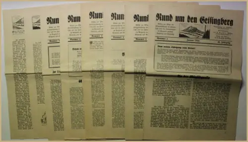 Orig. Prospekte Rund um den Geisingberg 22. Jhg Heft 1-12 1944 Ortskunde sf