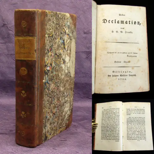 Franke, H.G.B. 1789 Ueber Declamation 2 in 1 Bd. ... am