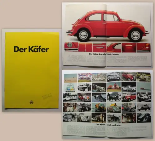 Original Werbeprospekt Broschüre Volkswagen VW Käfer 1976 Oldtimer Automobil xz