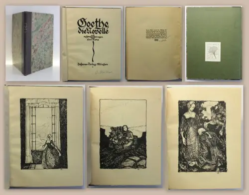 Goethe Die Novelle mit 10 Steinzeichnungen Lithografien von Carl Rabus um 1920