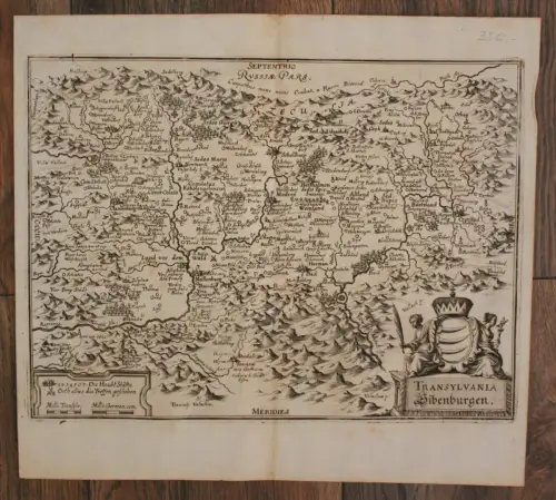 Original Kupferstichkarte "Transylvania Sibenburgen" o.J. Euopa Geografie sf