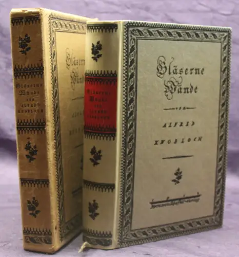 Knobloch Gläserne Bände 1914 Roman Belletristik Klassiker Literatur js 