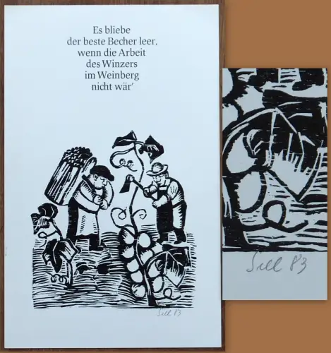 Lothar Sell - Original-Holzschnitt - Es bliebe der beste - 1983 35 x 22cm - 004