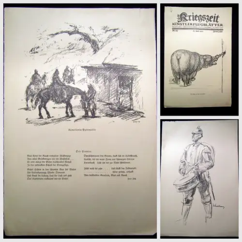 Cassirer Kriegszeit Künstlerflugblätter Nr.37 4 Original Lithographien 1915