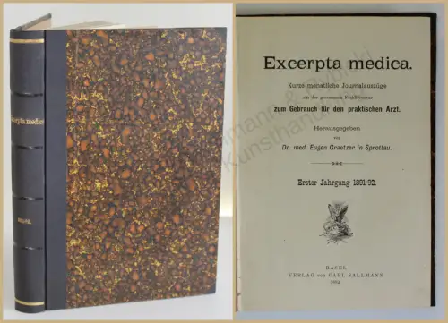 Graetzer Excerpta medica Journalauszüge 1. Jahrgang 1892  Studium Medizin xy