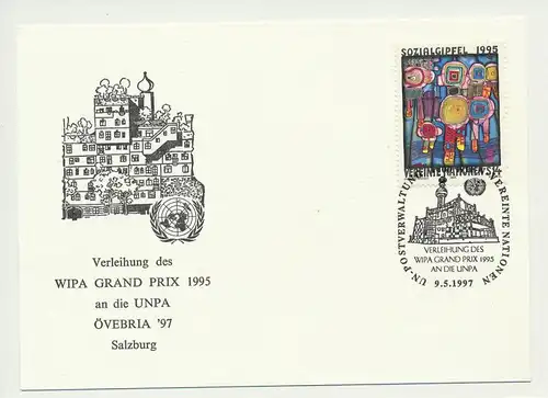 176. Weiße Karte - Sozialgipfel 1995 - Hundertwasser - Vereinte Nationen 9.5.97