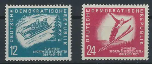 1951 - DDR - Satz Mi Nr. 280-281 - 2. Wintersportmeisterschaften der DDR **