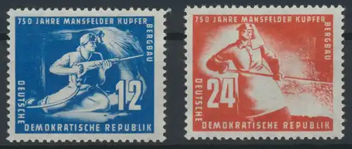 1950 - DDR - Satz Mi Nr. 273-274 - 750 Jahre Mansfelder Kupferschieferbergbau **