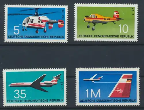 DDR 1972 Mi-Nr: 1749 - 1752 Flugzeugtypen (II)  postfrisch ** / MNH