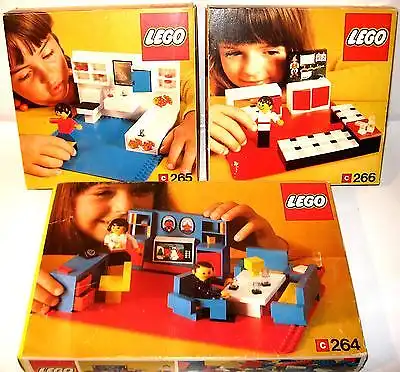 LEGO 264 + 265 + 266 Set ´s  Kinderzimmer  Wohnzimmer  mit OVP (WRX)