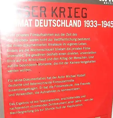 UNSER KRIEG Heimt Deutschland 1933 - 1945 Dokumentation DVD ARTE EDITION (WR8)
