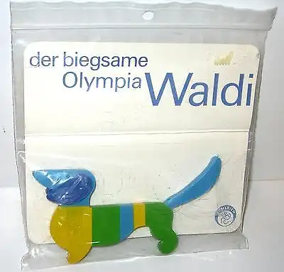 Original Olympia WALDI 1972 Werbefigur / biegsame Gummifigur SCHLEICH OVP (K35)
