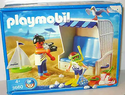 PLAYMOBIL 3660 Strandkorb Set (mit Figuren etc. / Komplett) mit OVP (K40)