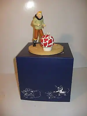 TIM und  STRUPPI  mit Pilz  Kunstharz  Figur  Tintin ca. 13 cm  NEU  ( L )
