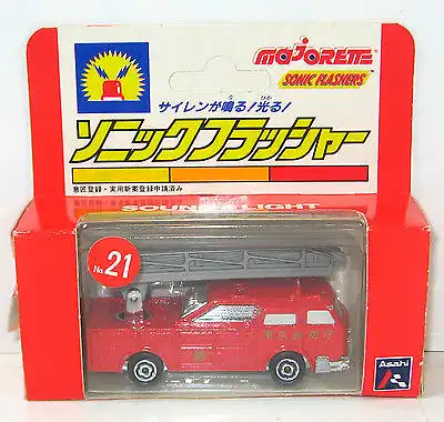 MAJORETTE Sonic Flasher - 2310 Feuerwehr Fire Auto Japan ASAHI ca.7,5cm #14 (K36