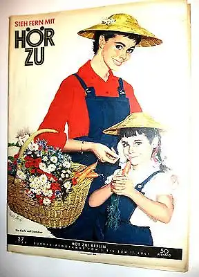 HÖRZU 27  1959 Zeitschrift   Ein Korb voll Sommer  mit Mecki Comicseite (K10)