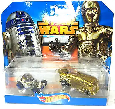 STAR WARS R2-D2 & C-3PO Autos Spielzeugautos HOT WHEELS Neu (L)