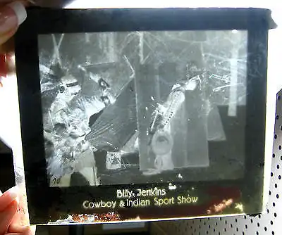 BILLY JENKINS 2 Fotos Glasnegative Cowboy & Indian Sport Show 20 / 30er ? (K2)