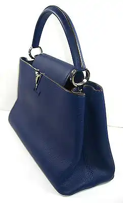 LOUIS VUITTON M94665 Capucines MM Taurillon Leder Blau Handtasche Tasche