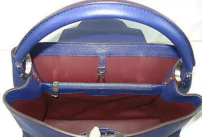 LOUIS VUITTON M94665 Capucines MM Taurillon Leder Blau Handtasche Tasche