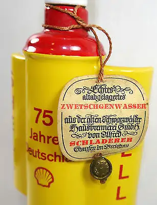 SHELL Zwetschgenwasser Flasche 75 JAHRE IN DEUTSCHLAND Schladerer Werbung (K48)
