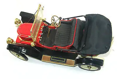 FRANKLIN MINT Stanley Steamer 1911 rot schwarz Metall Modellauto 1:16 (K42)