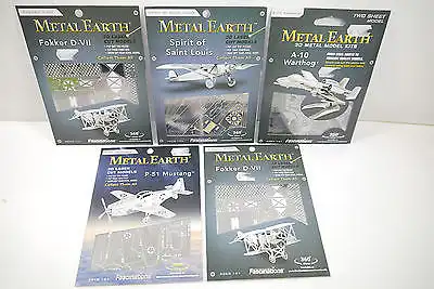 METAL EARTH 3D Metall Modellbausatz - 5ser Set Flugzeuge FOKKER NEU (K12)