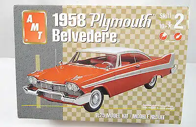 AMT ERTL 31927 Plymouth Belvedere 1958 Auto Plastik Modellbausatz 1:25 (K52)