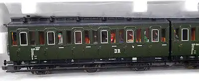 ROCO 44586 2-teiliges Set Abteilwagen 2. Klasse der DR mit Figuren H0 (K65)