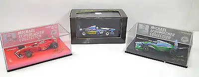 MINICHAMPS Ferrari Benetton Ford Renault 3er Set Schumacher Modellauto 1:64 *K48