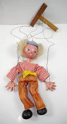 THE BOY Marionette PELHAM PUPPET Made in England 70er ca.23cm (K49a)