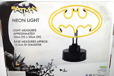 BATMAN Neon Light Logo Lampe Tischlampe DC COMICS Groovy NEU (L)