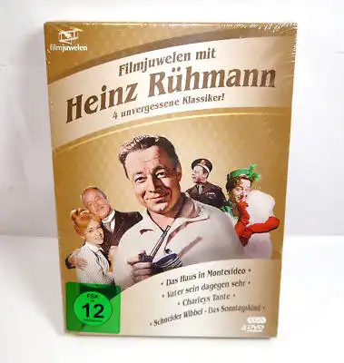 HEINZ RÜHMANN BOX - 4 seiner unvergessenen Klassiker auf 4 DVD 's NEU (WR4)